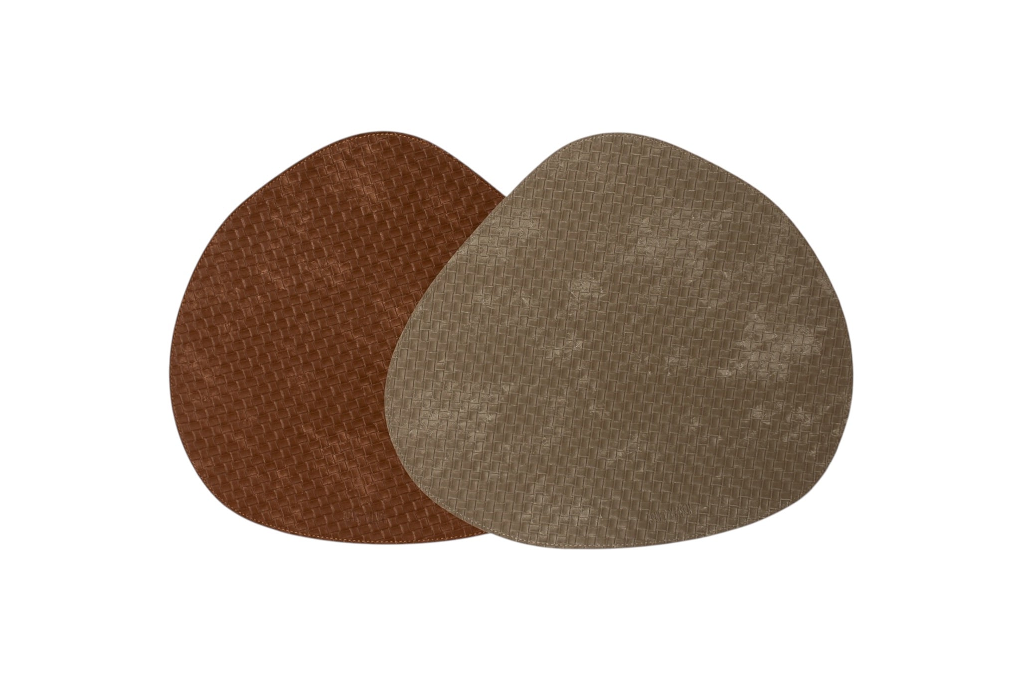 Amorf Örgü Deri Çift Taraflı Amerikan Servis (Taba/Bej)