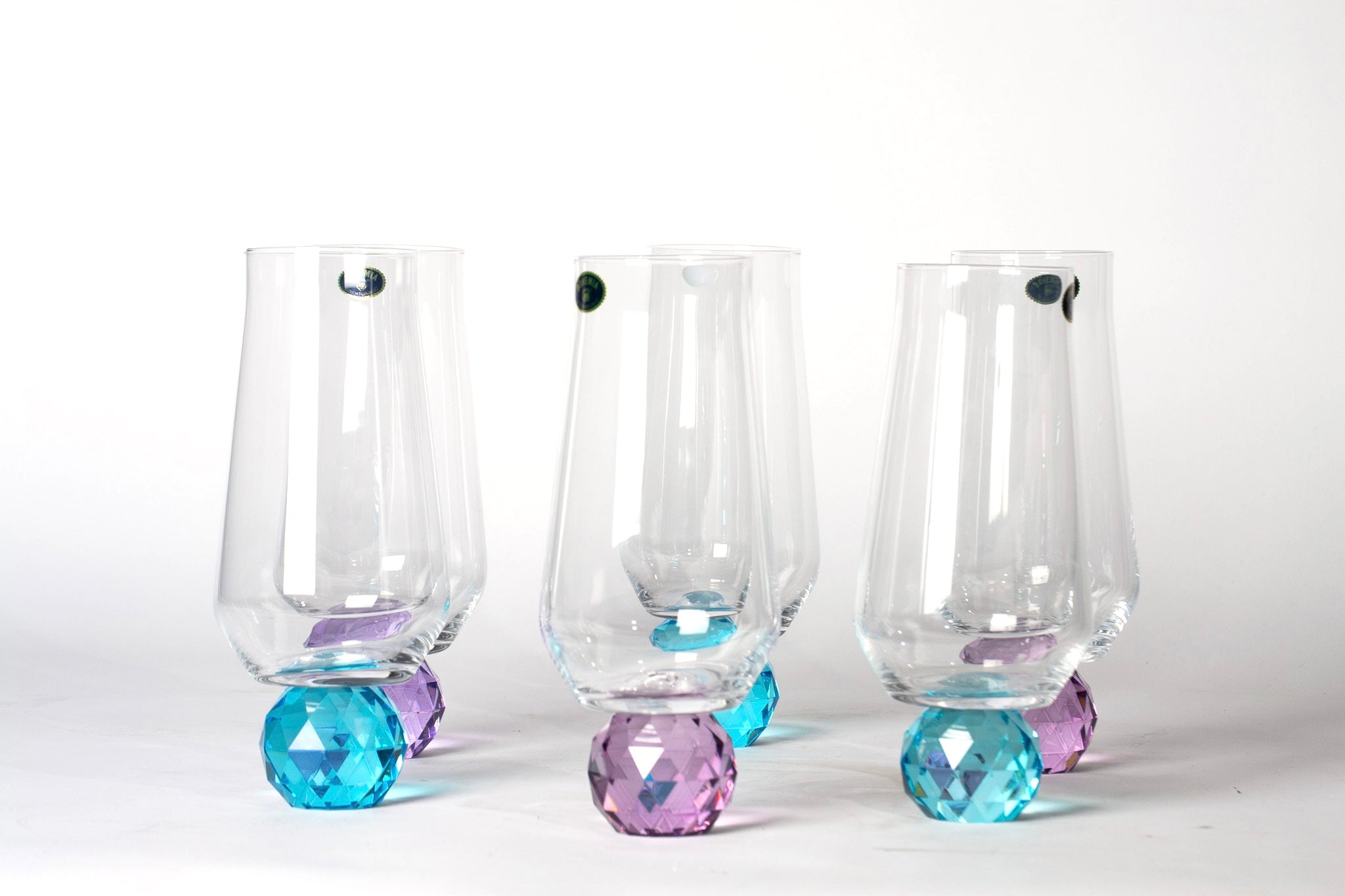 Rainbow Mavi-Lila Kristal Toplu 6'lı Bardak Takımı