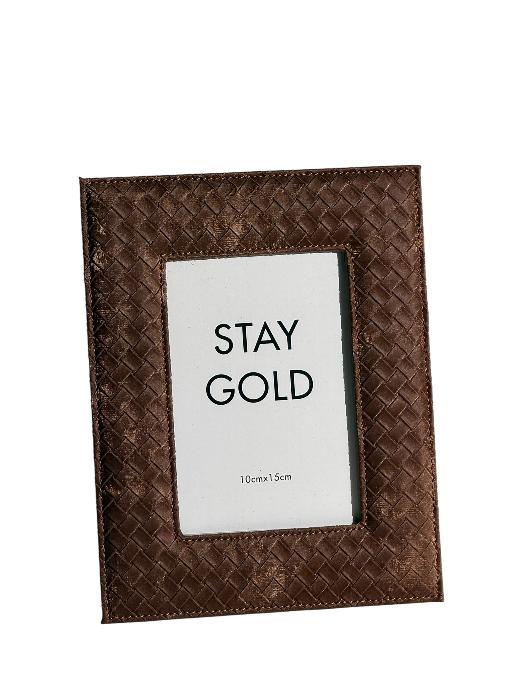 Süet Deri Koyu Kahve Kareli Çerçeve