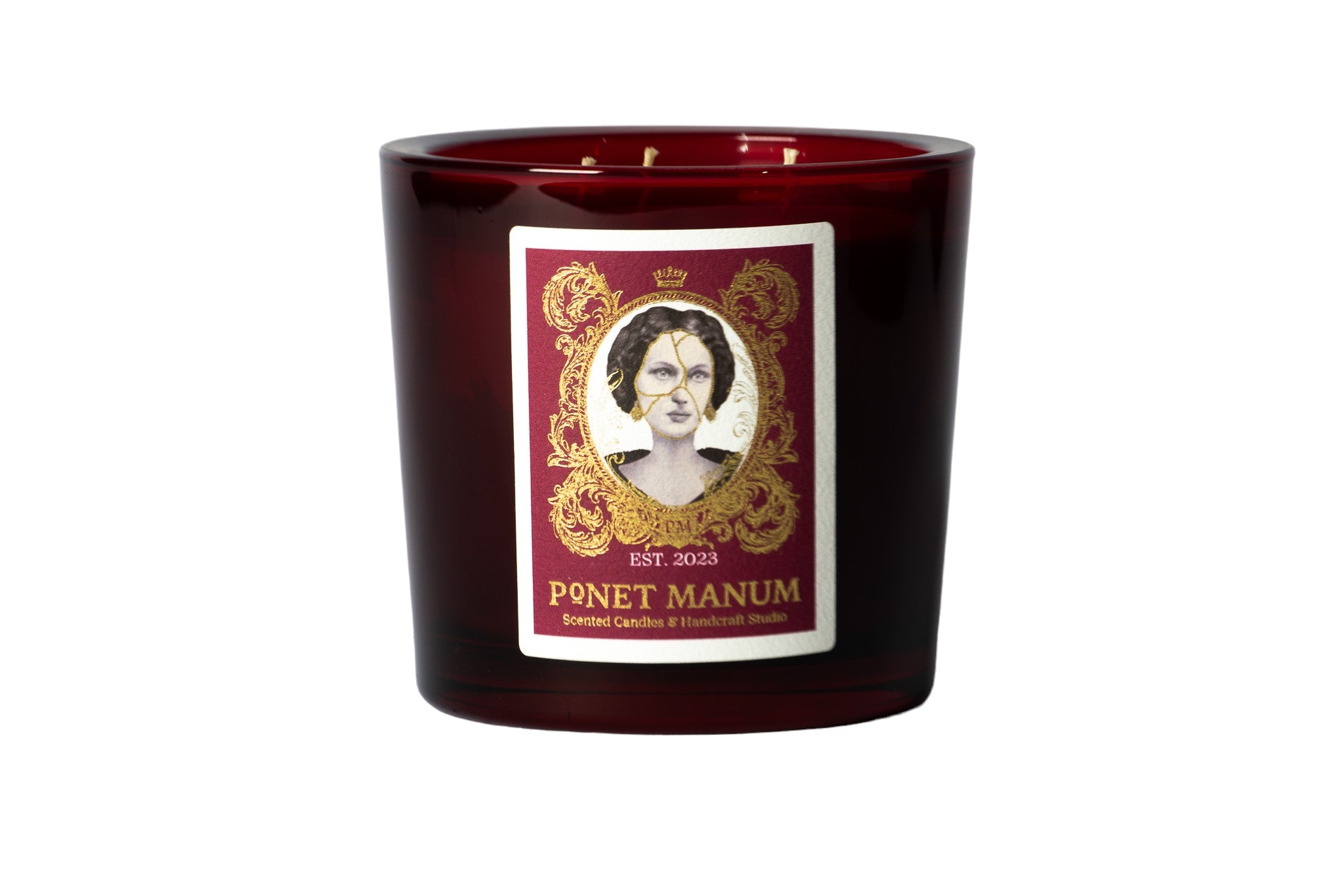 Ponet Manum '' Oud & Leather '' Bordo Büyük Boy Cam Mum