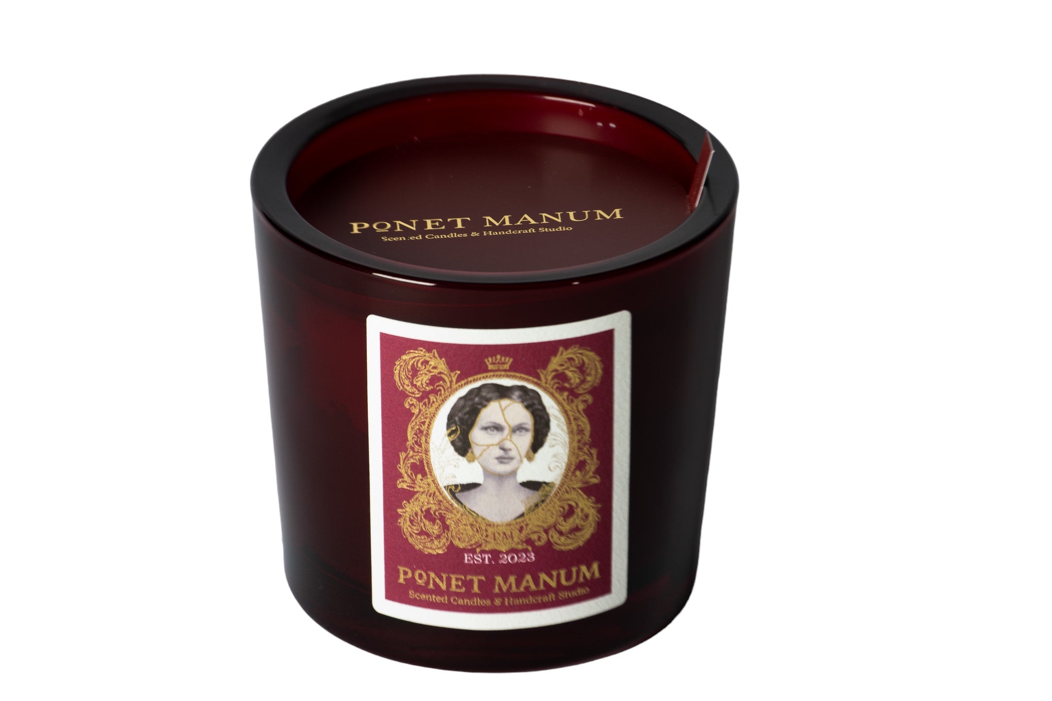 Ponet Manum '' Oud & Leather '' Bordo Büyük Boy Cam Mum