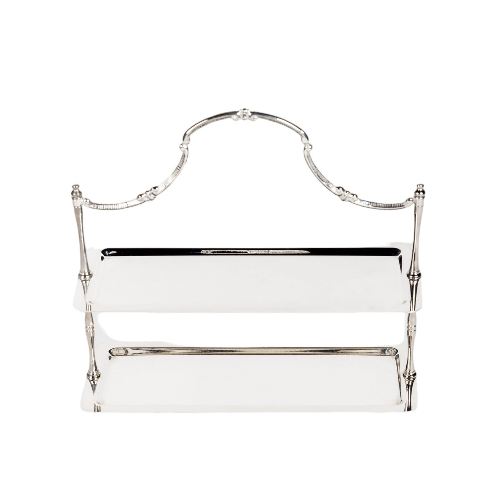 Gümüş 2 Katlı Dikdörtgen Sunumluk