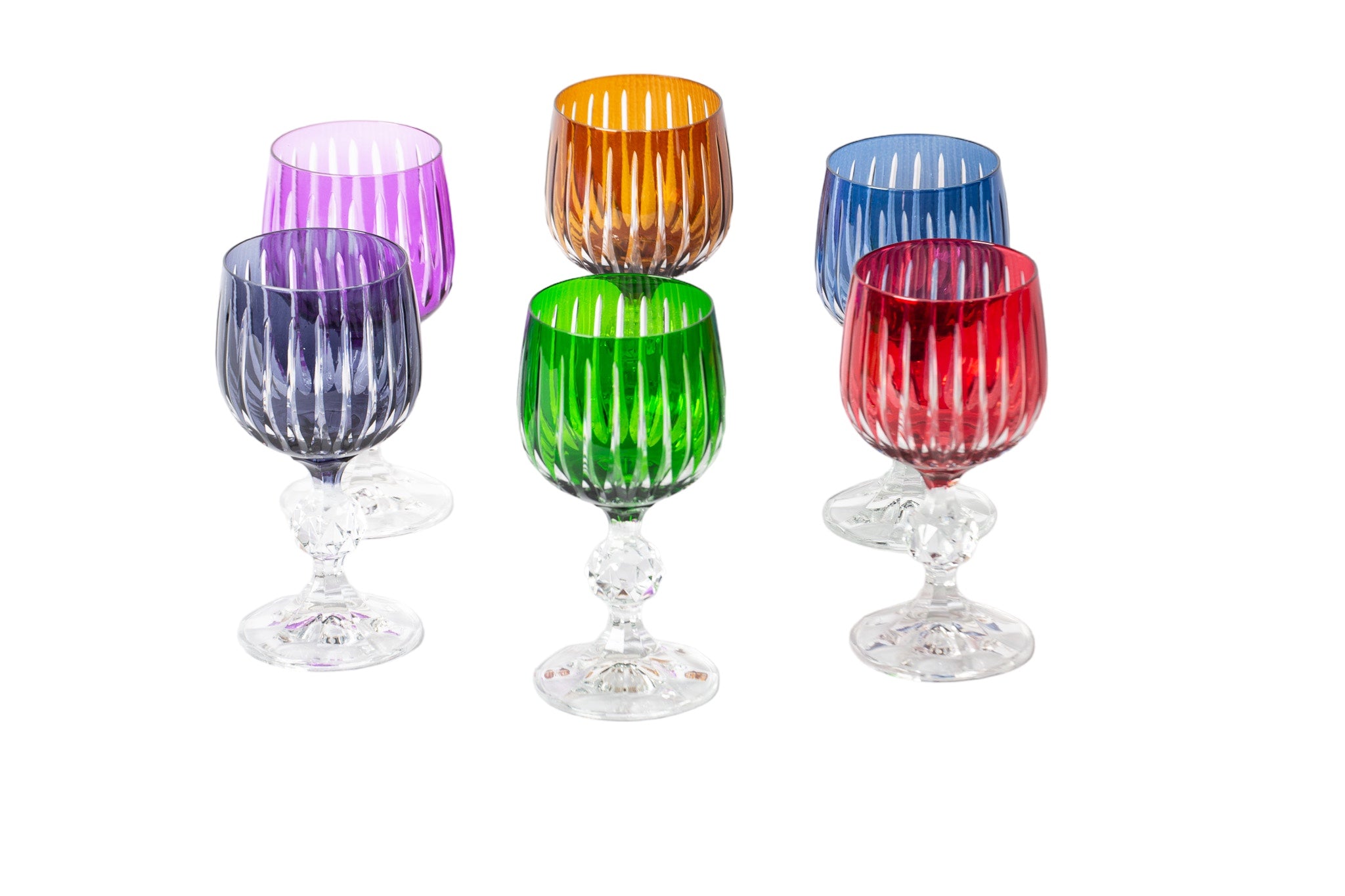 Amour Kristal Çizgi Kesme 6'lı Kahve Yanı Su Bardağı