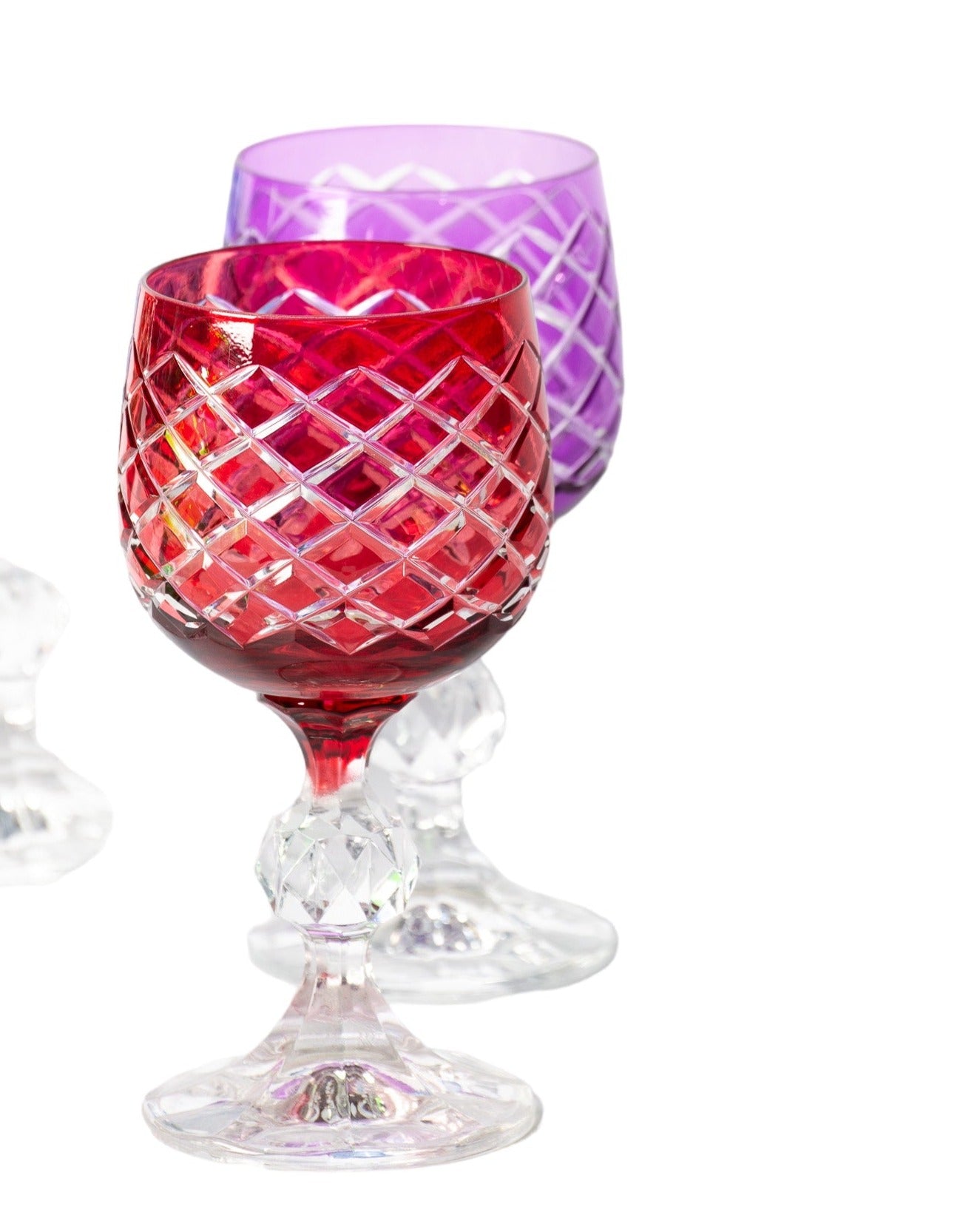 Amour Kristal Kesme 6'lı Renkli Kahve Yanı Su Bardağı