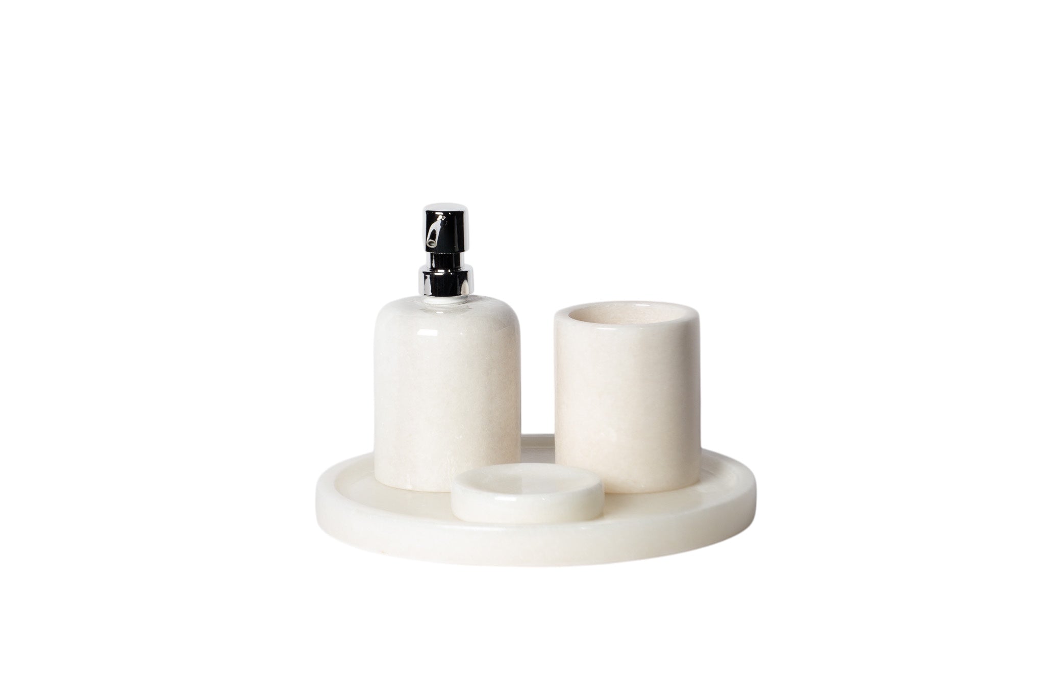 Beyaz Mermer 4'lü Banyo Seti