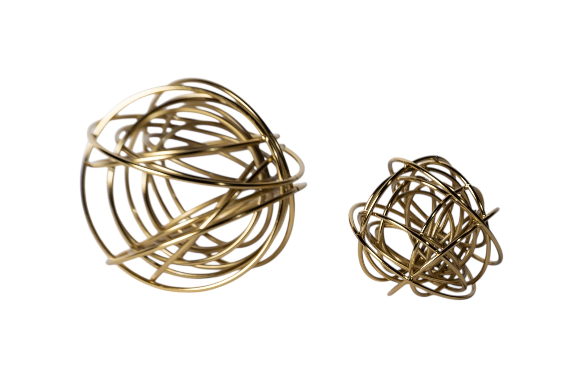 Metal Gold Renk 2'li Yumak Dekoratif Obje