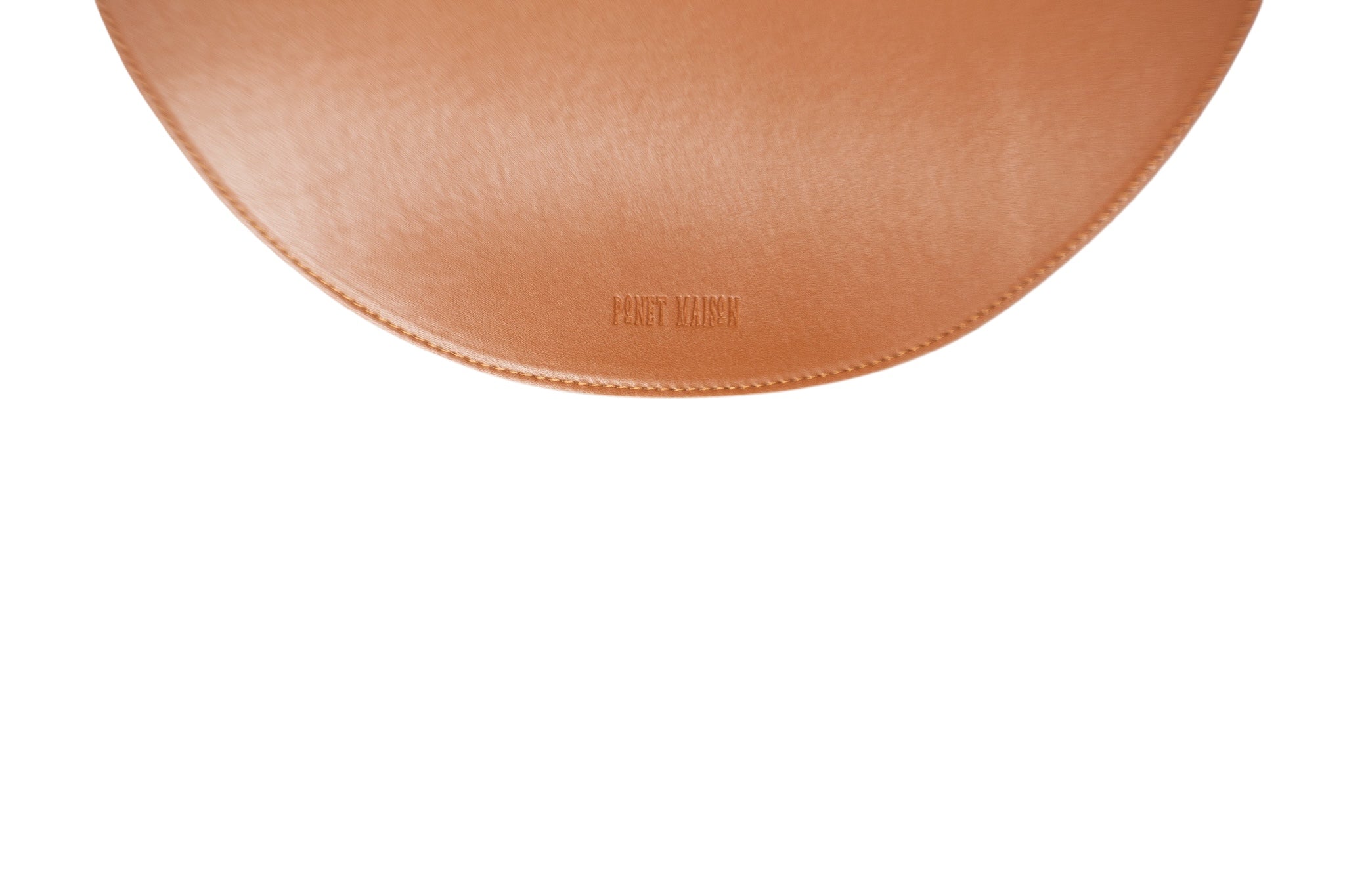 Deri Çift Taraflı Yuvarlak Supla Model Amerikan Servis (Taba/Bej)