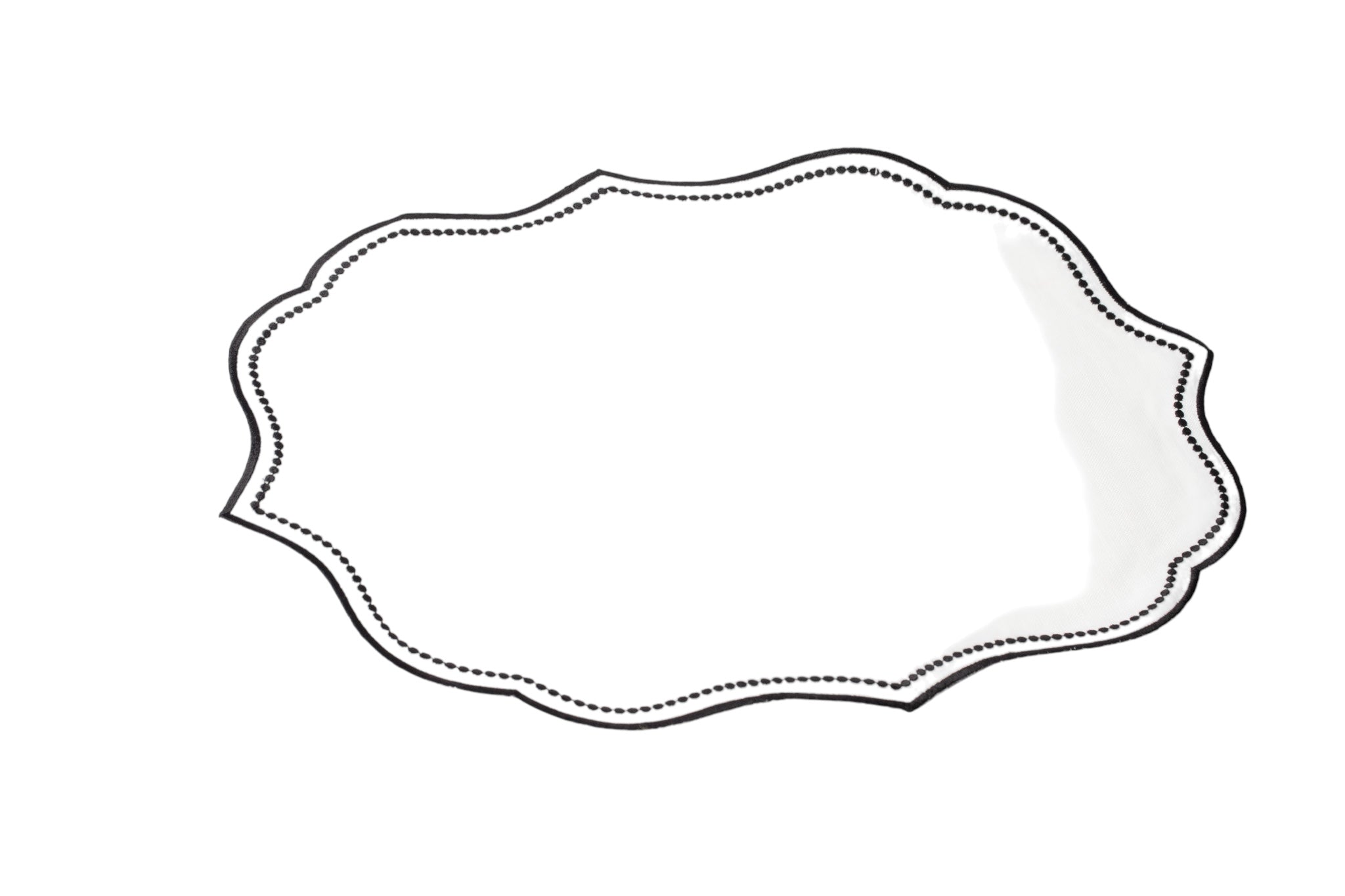 Lia 2'li Siyah Nakışlı Keten Amerikan Servis