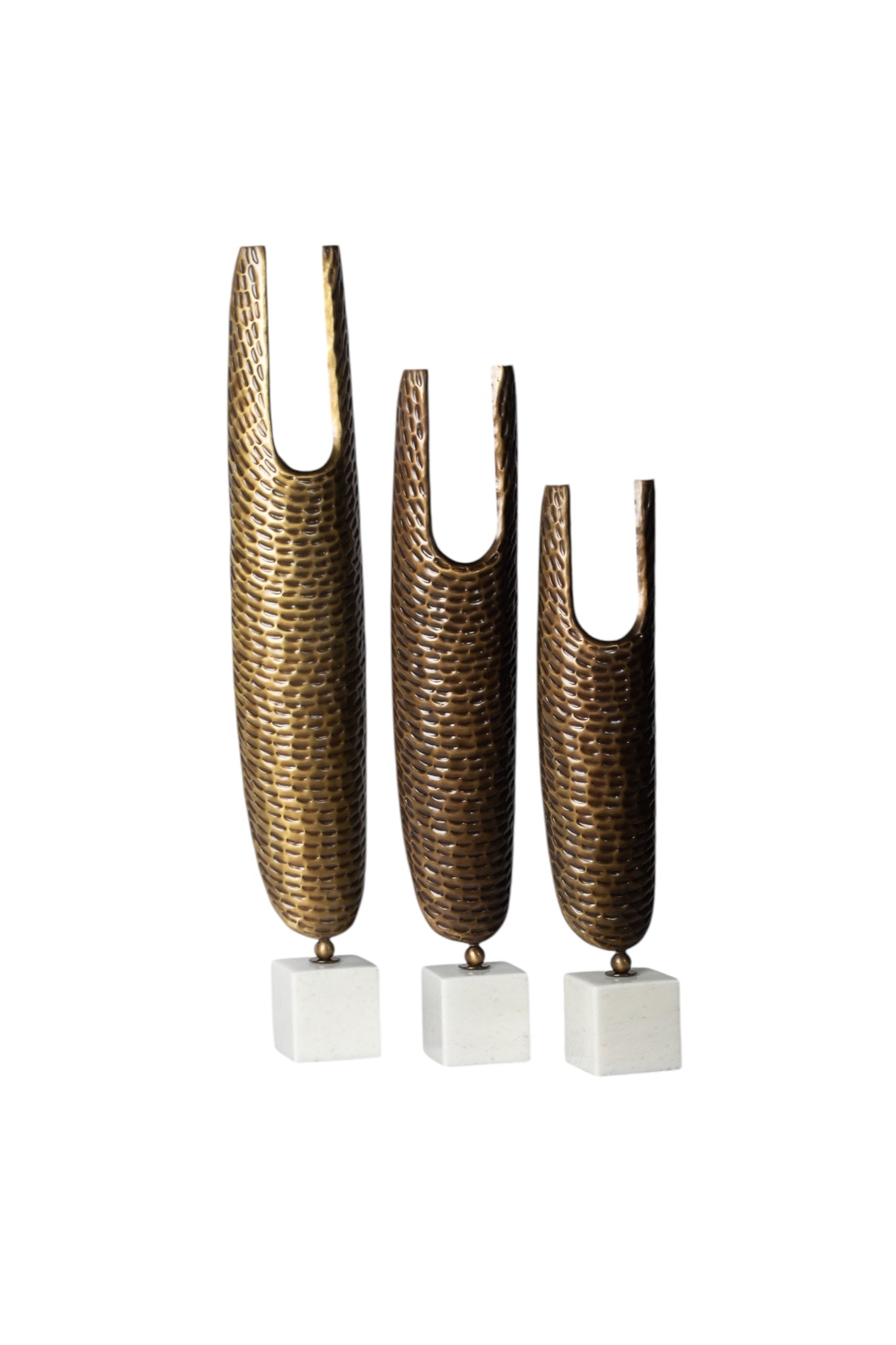 Aden Eskitme Mermer Tabanlı 3'lü Dekoratif Obje