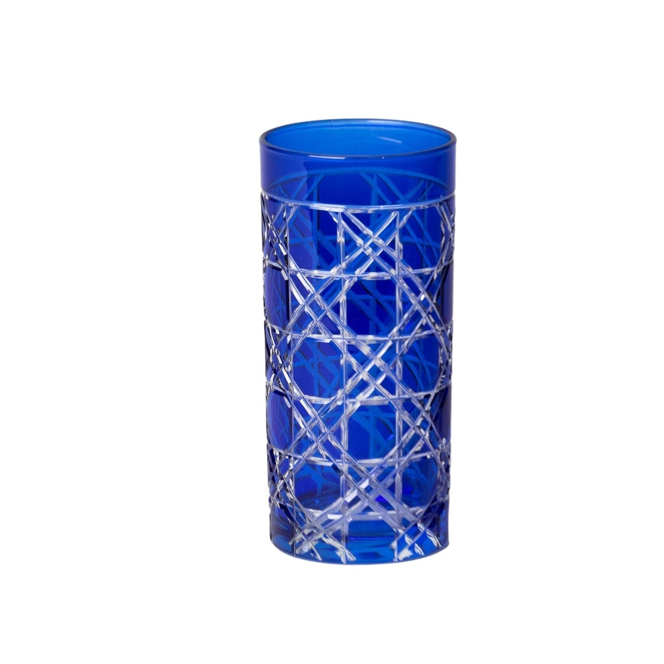 Claudie Mavi Kesme Cam Meşrubat Bardağı