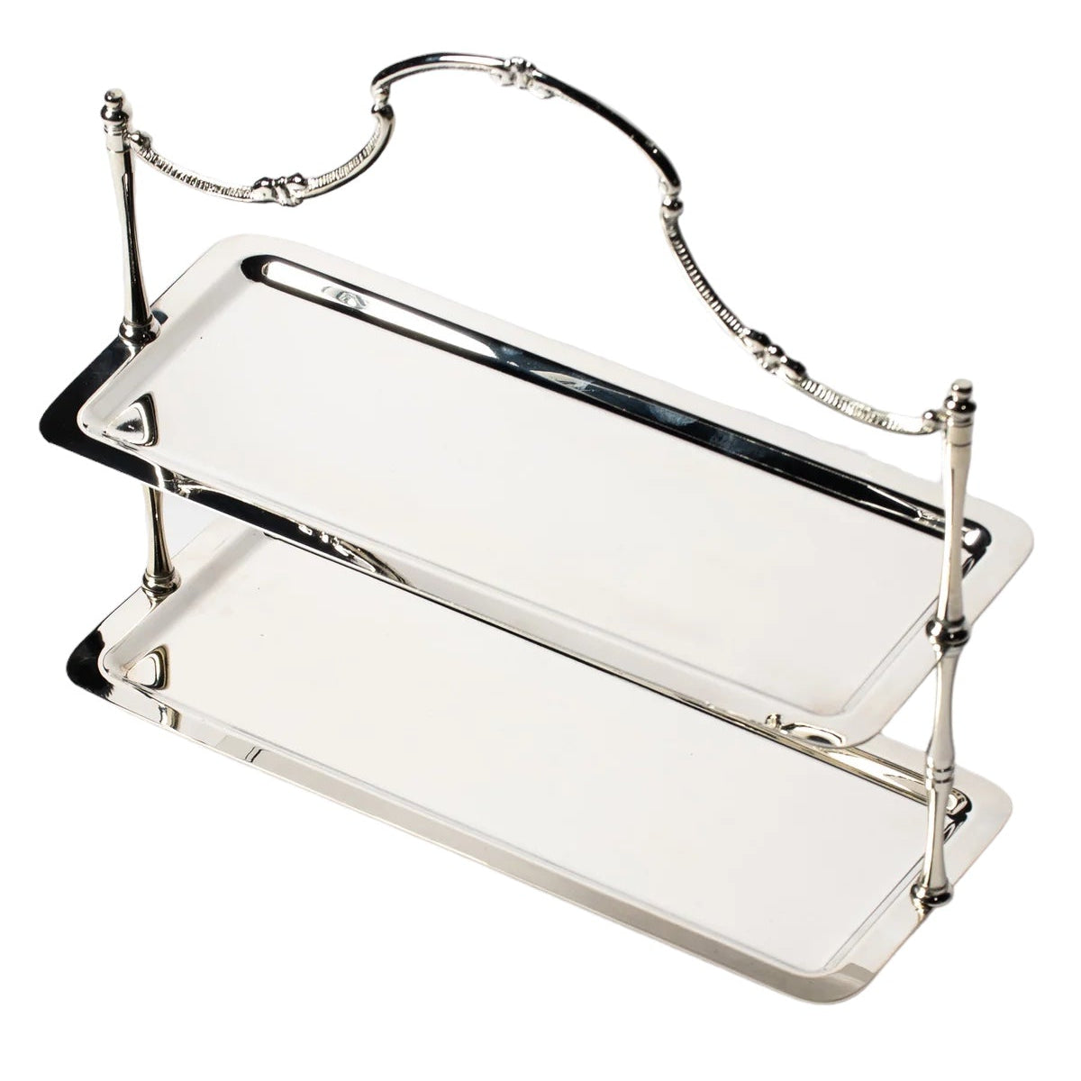 Gümüş 2 Katlı Dikdörtgen Sunumluk