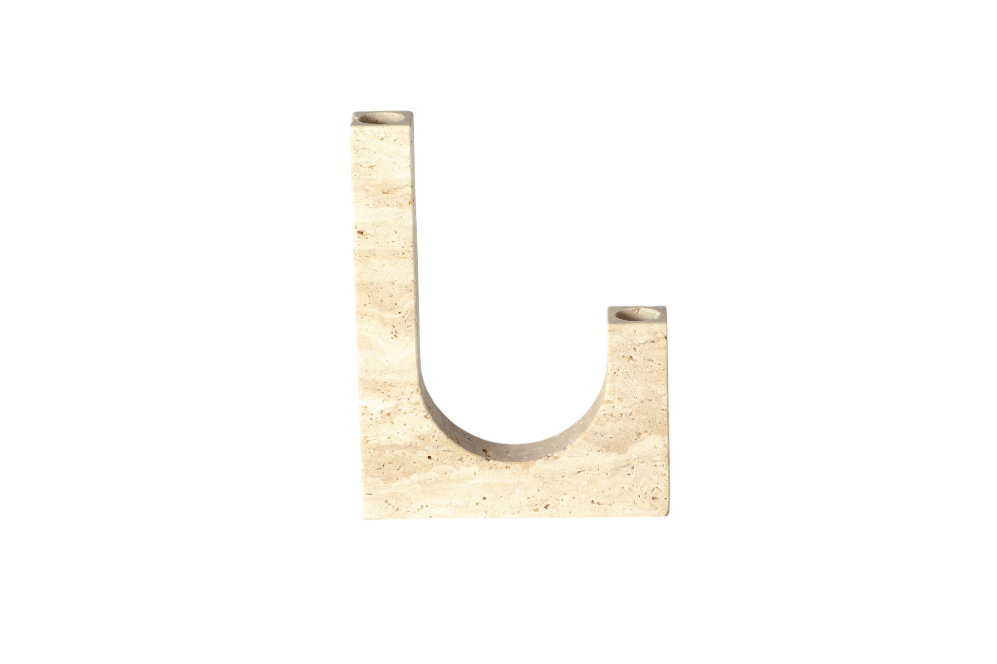 Krem Doğal Taş Mumluk