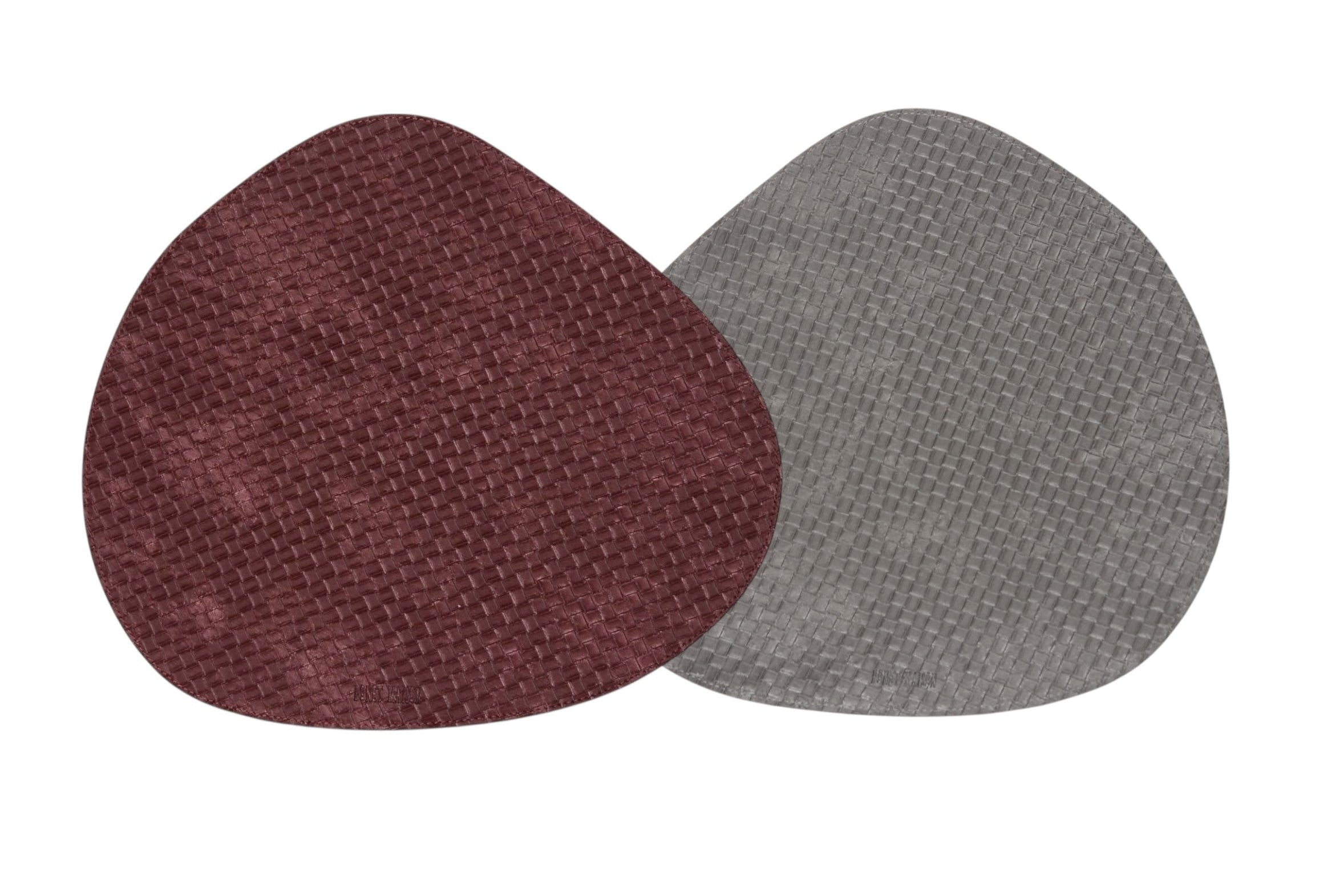 Amorf Örgü Deri Çift Taraflı Amerikan Servis (Mürdüm/Gri)