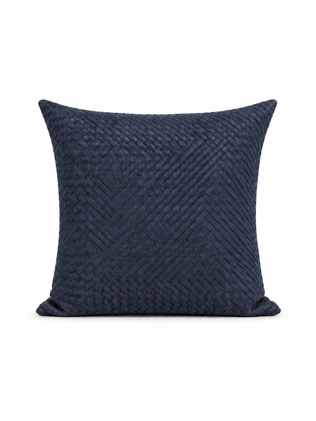 Örgü Deri Kırlent 45x45 – Lacivert