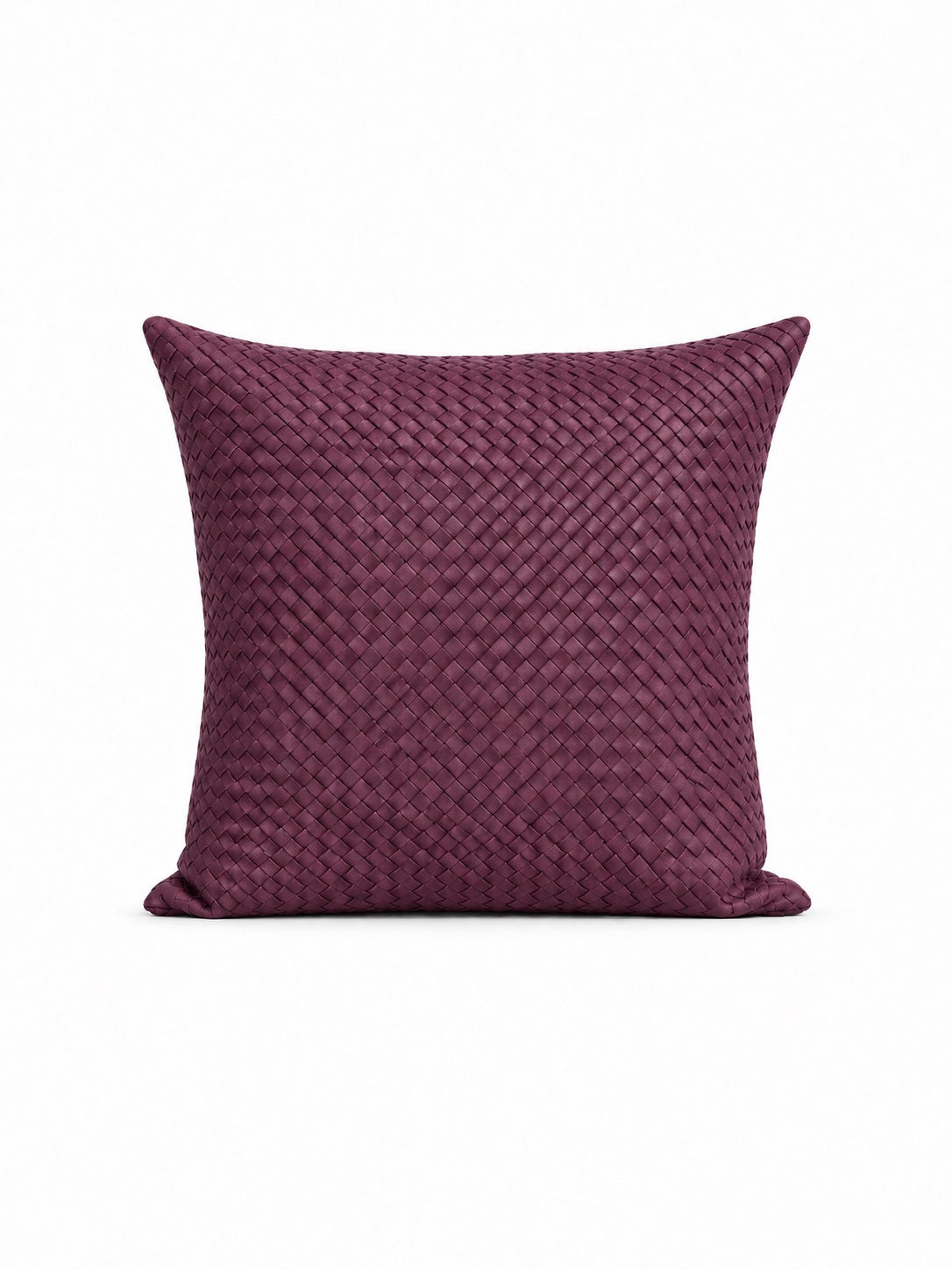 Örgü Deri Kırlent 45x45 – Mürdüm