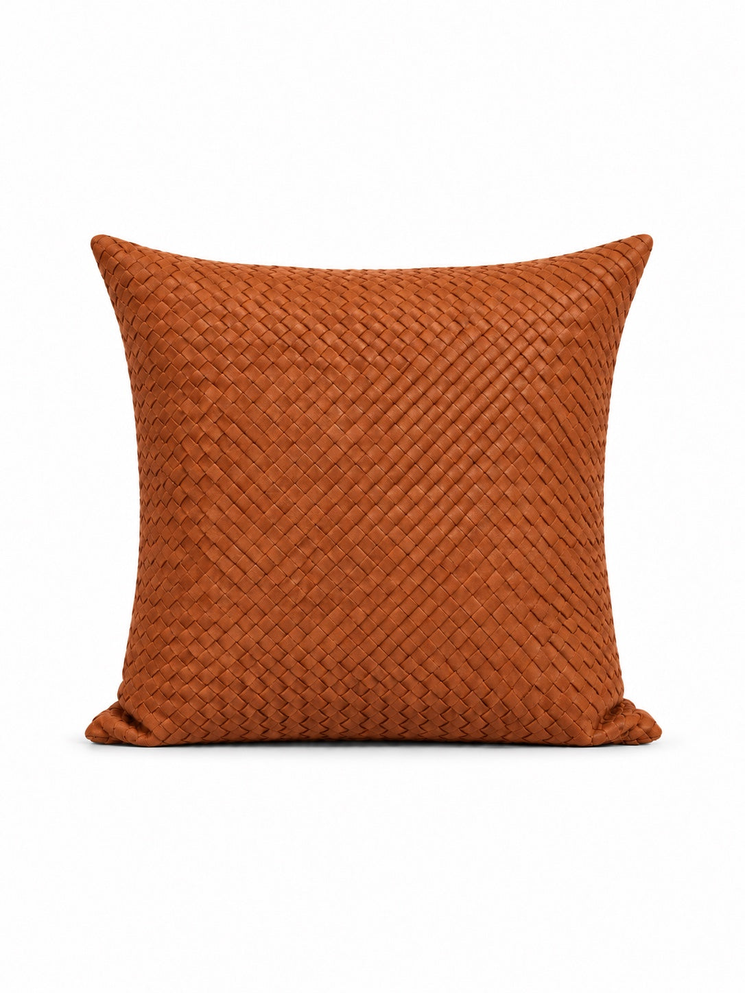 Örgü Deri Kırlent 45x45 – Taba