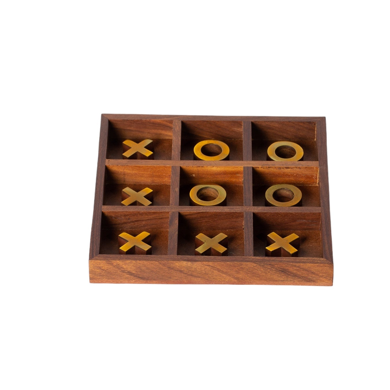 Ahşap ve Pirinç Detaylı Dekoratif Tabla