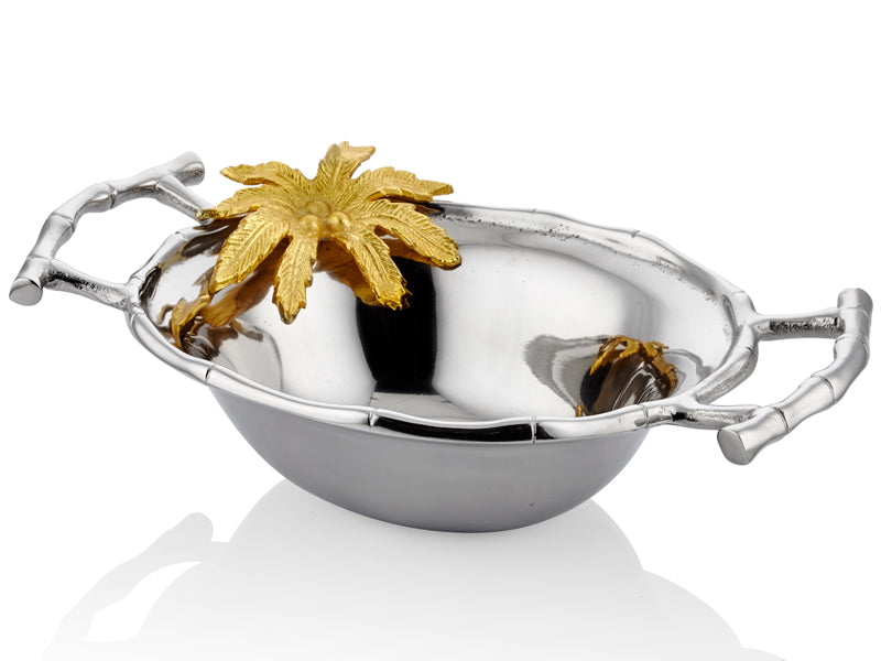 Palma Gold Çiçekli Silver Saplı Kase