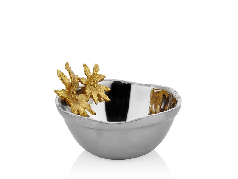 Palma Gold Çiçekli Silver Küçük Boy Kase