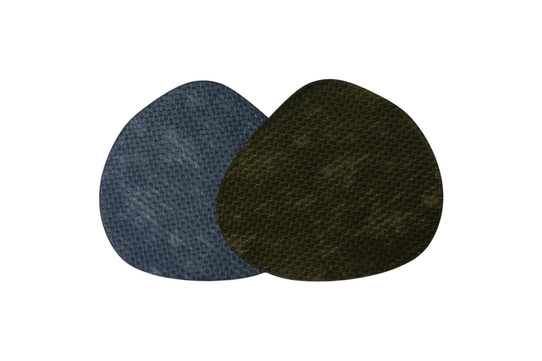 Amorf Örgü Deri Çift Taraflı Amerika Servis (Lacivert/Yeşil)