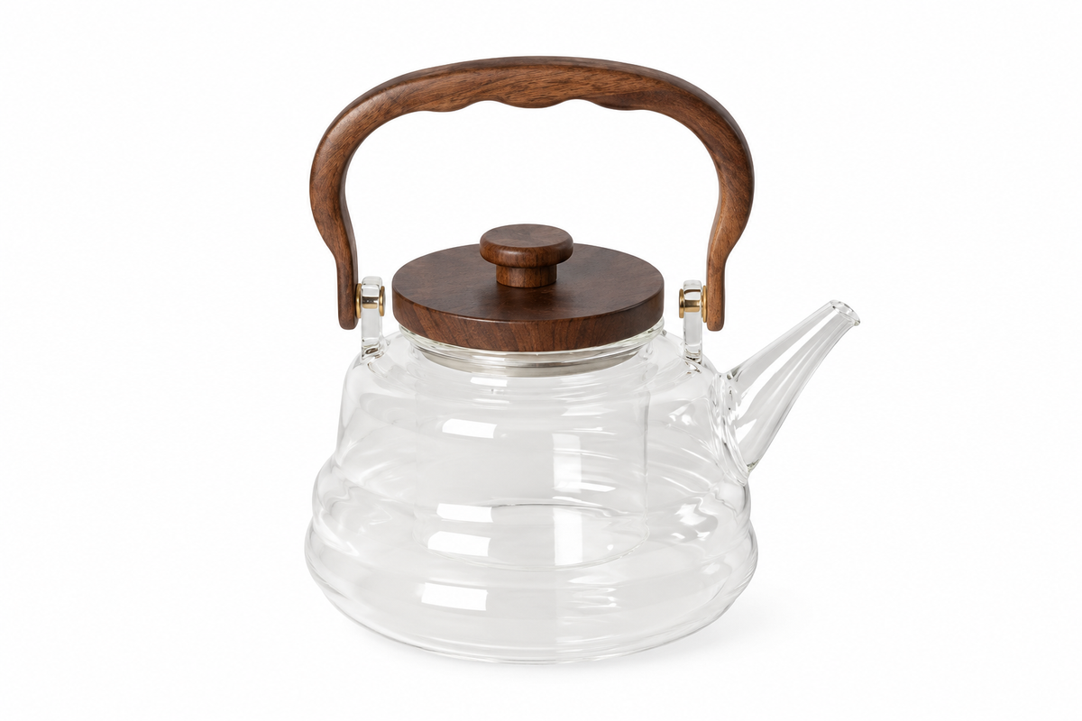 Ahşap Kulp Detaylı Çay Demliği