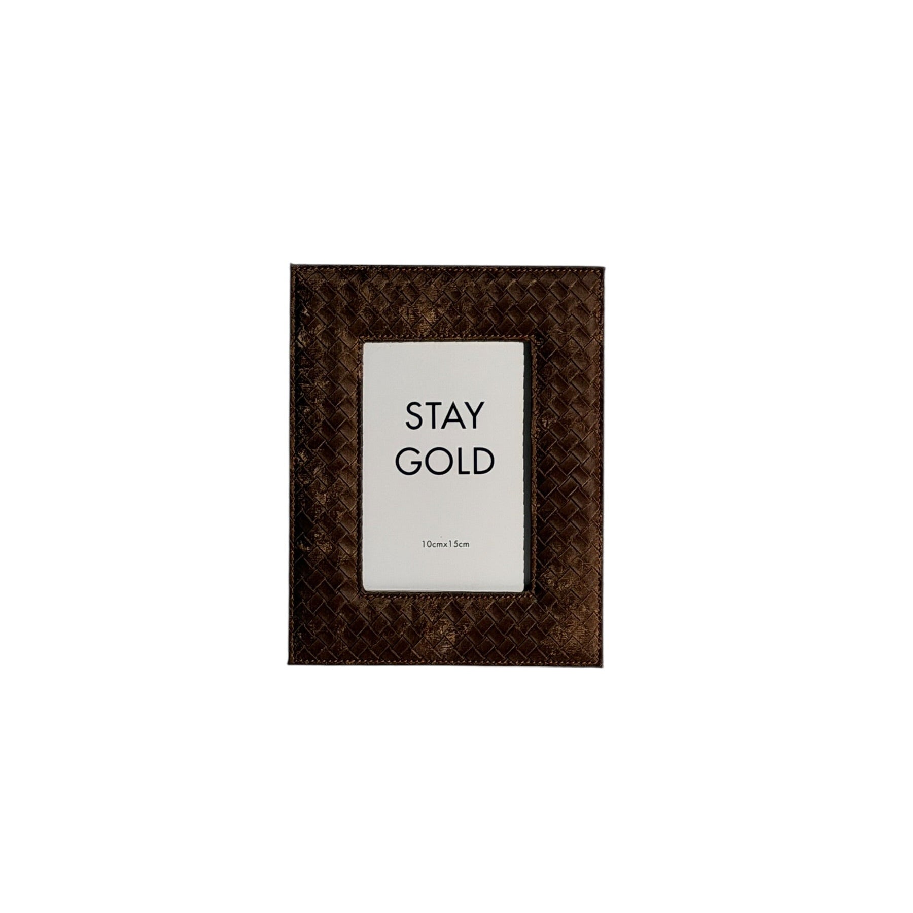 Süet Deri Koyu Kahve Kareli Çerçeve
