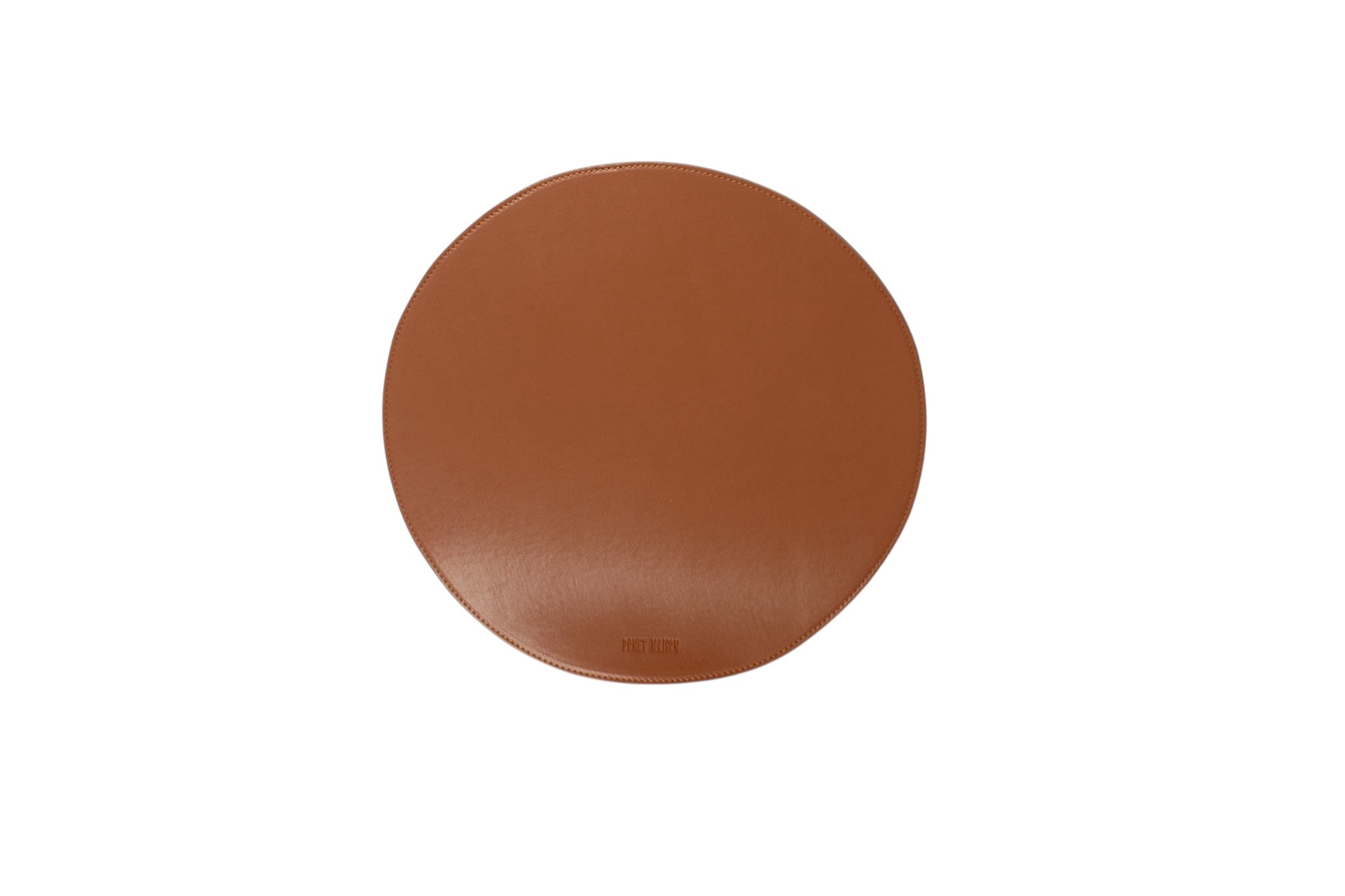 Deri Çift Taraflı Yuvarlak Supla Model Amerikan Servis (Taba/Bej)