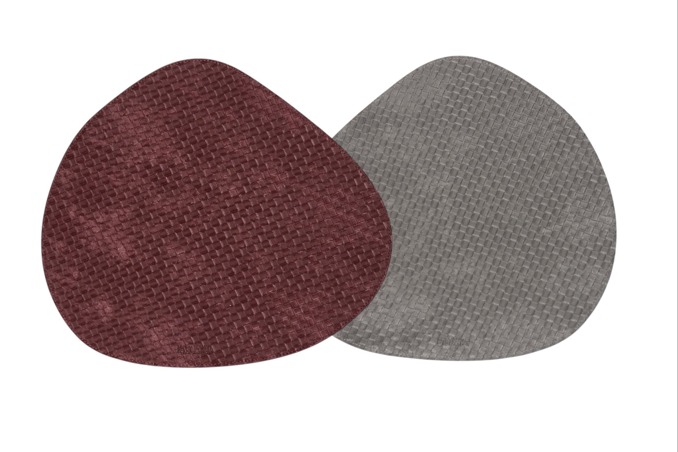 Amorf Örgü Deri Çift Taraflı Amerikan Servis (Mürdüm/Gri)