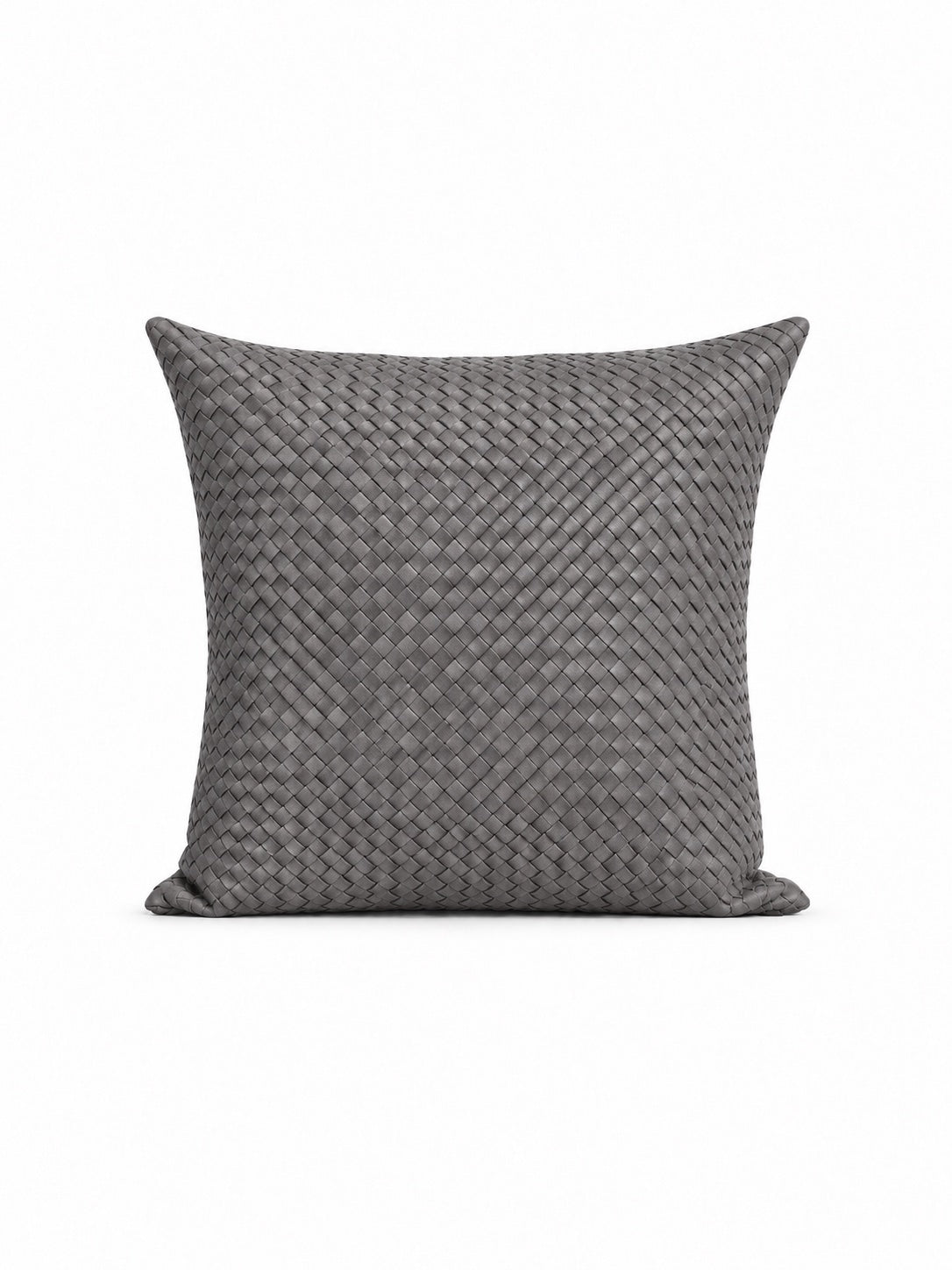 Örgü Deri Kırlent 45x45 – Gri