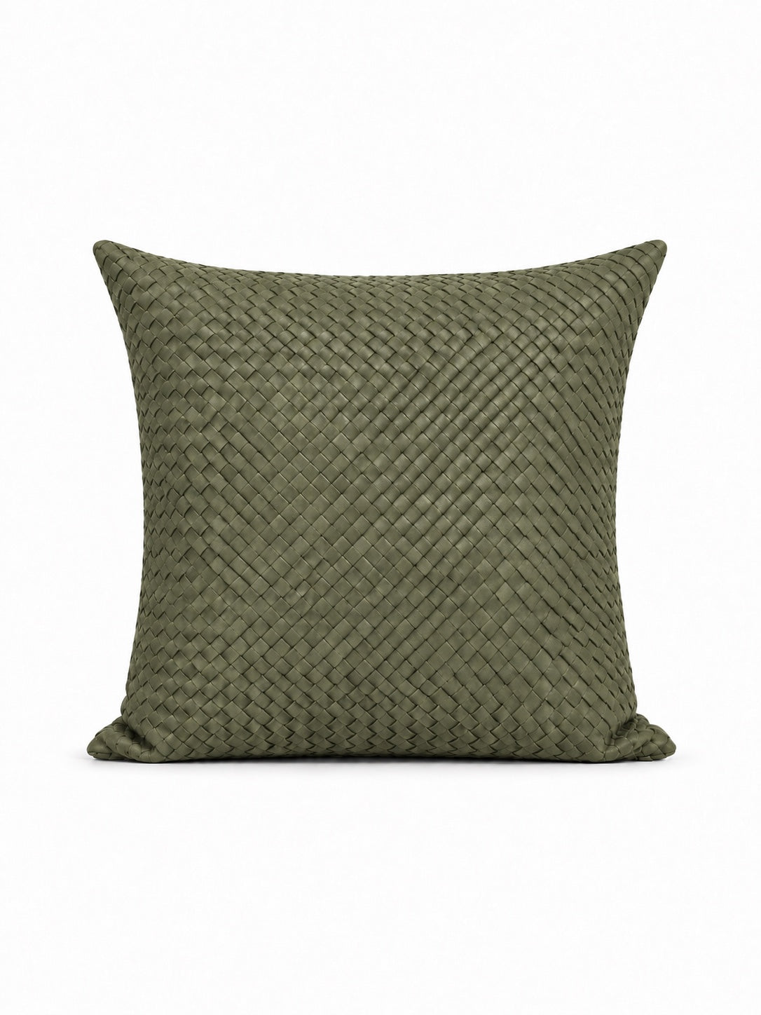 Örgü Deri Kırlent 45x45 – Yeşil